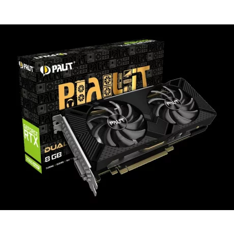 PLACA VIDEO Palit NVIDIA GeForce RTX 2060 SUPER Dual, 8 GB GDDR6 256 biti, PCI Express 3.0 x 16, HDMI, DVI, Display Port, sistem racire aer activ, &quot;NE6206S018P2-1160A&quot;