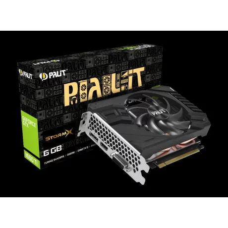 PLACA VIDEO Palit NVIDIA GeForce GTX 1660 Ti StormX, 6 GB GDDR6 192 biti, PCI Express 3.0 x 16, HDMI, DVI, Display Port, sistem racire aer activ, &quot;NE6166T018J9-161F&quot;