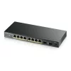 SWITCH PoE ZYXEL, &quot;GS1100-10HP&quot;port Gigabit x 8, SFP SFP x 2, unmanaged, rackabil, carcasa metalica, &quot;GS1100-10HP-EU0101&quot;